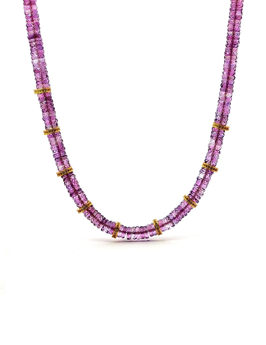 BEAMMORE Amethyst Gold-Plated Sterling Silver Necklace – Gemstone Jewelry
