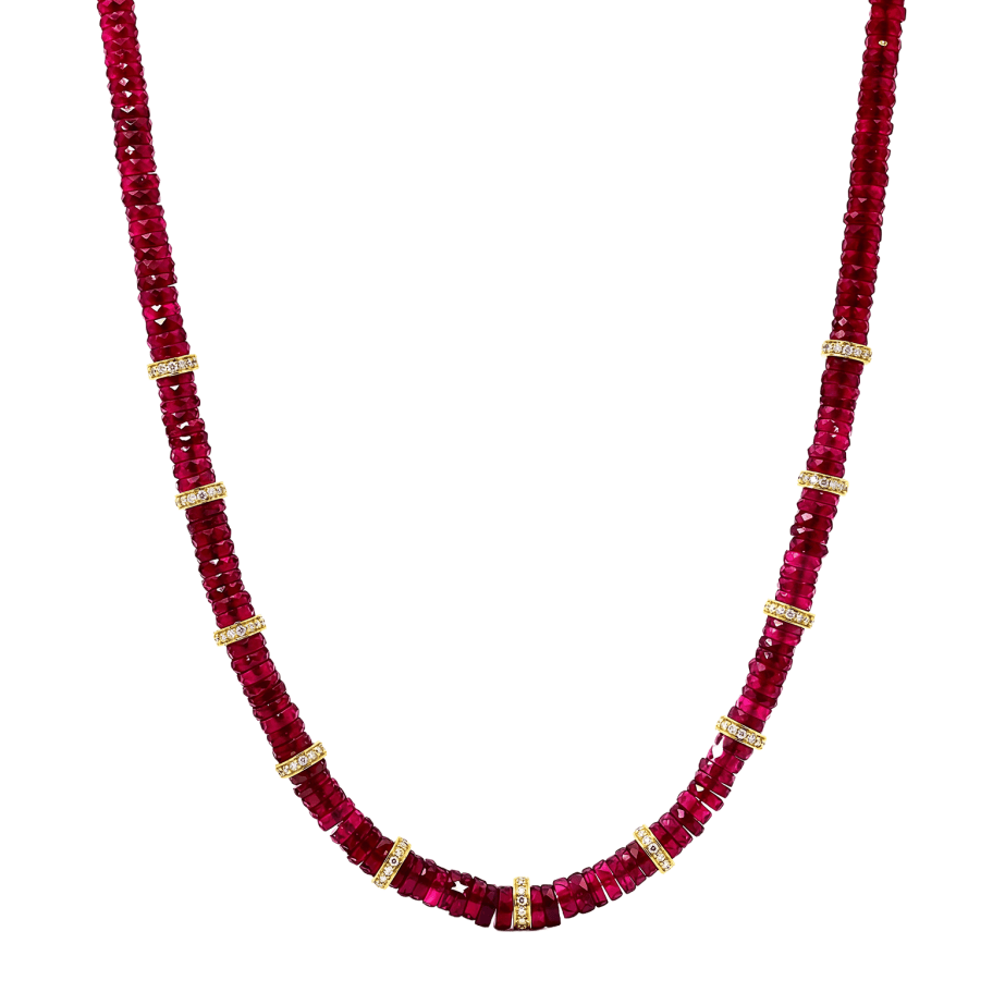 BEAMMORE Garnet Gold-Plated Sterling Silver Necklace – Gemstone Jewelry