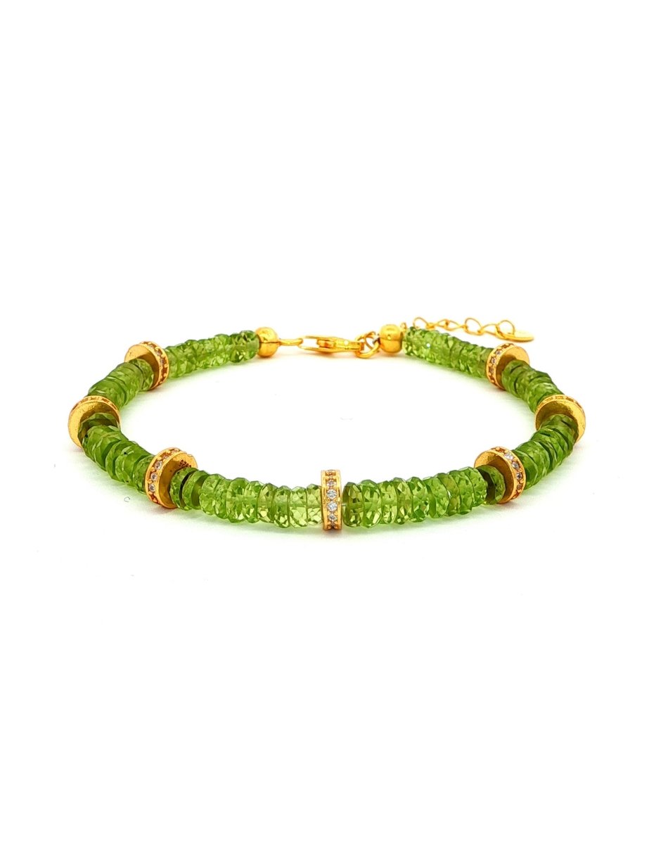 BEAMMORE Peridot Gold-Plated Sterling Silver Bracelet – Gemstone Jewelry