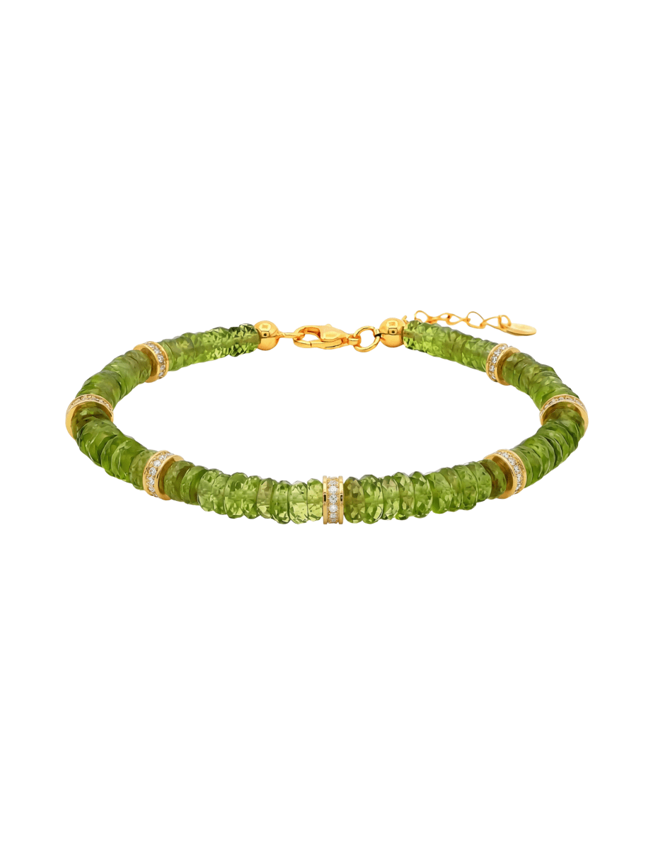 BEAMMORE Peridot Gold-Plated Sterling Silver Bracelet – Gemstone Jewelry
