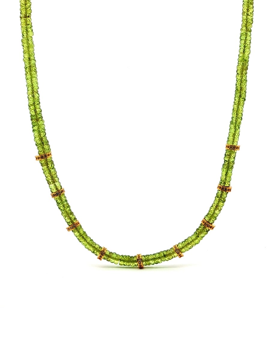 BEAMMORE Peridot Gold-Plated Sterling Silver Necklace – Gemstone Jewelry