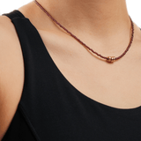 Vitality Garnet Dainty Necklace with Gold-Plated Nugget