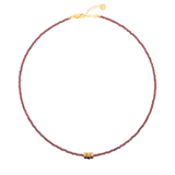 Vitality Garnet Dainty Necklace with Gold-Plated Nugget