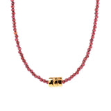 Vitality Garnet Dainty Necklace with Gold-Plated Nugget