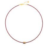Vitality Garnet Dainty Necklace with Gold-Plated Nugget
