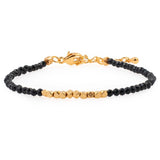 Water • Black Tourmaline Bracelet with Silver Spacer Beads