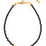 Water • Black Tourmaline Bracelet with Silver Spacer Beads