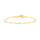 Wealth Citrine dainty bracelet with silver spacer beads, symbolizing prosperity and positive energy.