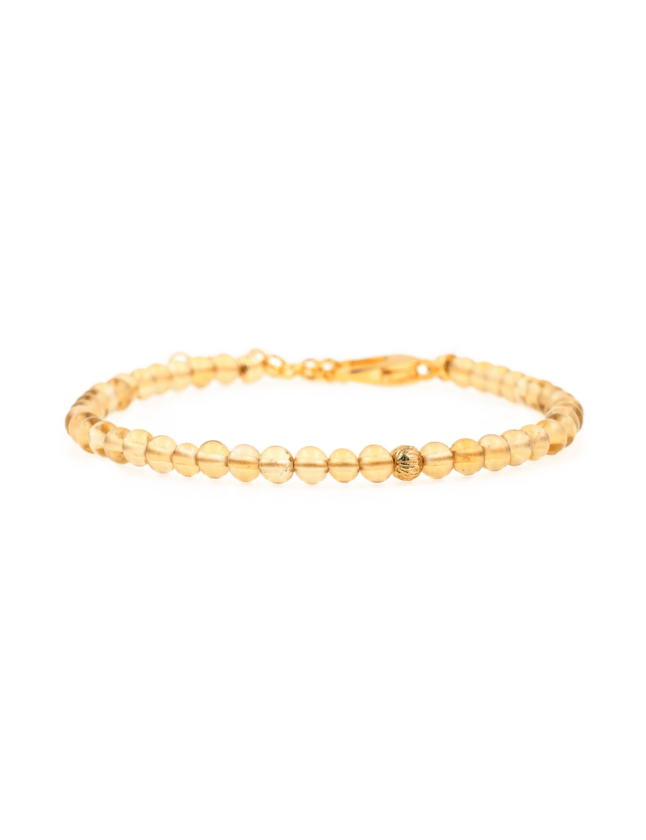 Wealth Citrine dainty bracelet featuring silver spacer beads, symbolizing abundance and positive energy.