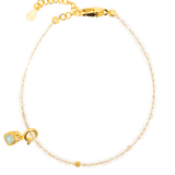 Wealth Citrine faceted dainty bracelet with tourmaline charm on a stylish background.