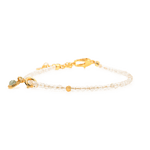 Wealth Citrine faceted dainty bracelet with tourmaline charm in 925 silver, symbolizing prosperity and protection.