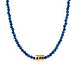 Wisdom Lapis Lazuli Dainty Necklace with Gold-Plated Nugget