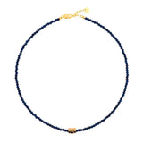 Wisdom Lapis Lazuli Dainty Necklace with Gold-Plated Nugget