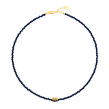 Wisdom Lapis Lazuli Dainty Necklace with Gold-Plated Nugget