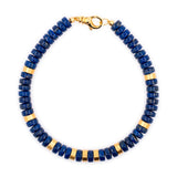 Wisdom – Lapis Lazuli & Gold-Plated Sterling Silver Faceted Bracelet for Men 6x2mm