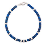 Wisdom – Lapis Lazuli & Sterling Silver Faceted Bracelet for Men 4x2mm