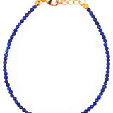 Wood • Lapis Lazuli Bracelet with Silver Spacer Beads