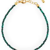 Wood • Malachite Bracelet with Silver Spacer Beads