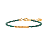 Wood • Malachite Bracelet with Silver Spacer Beads