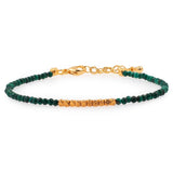 Wood • Malachite Bracelet with Silver Spacer Beads