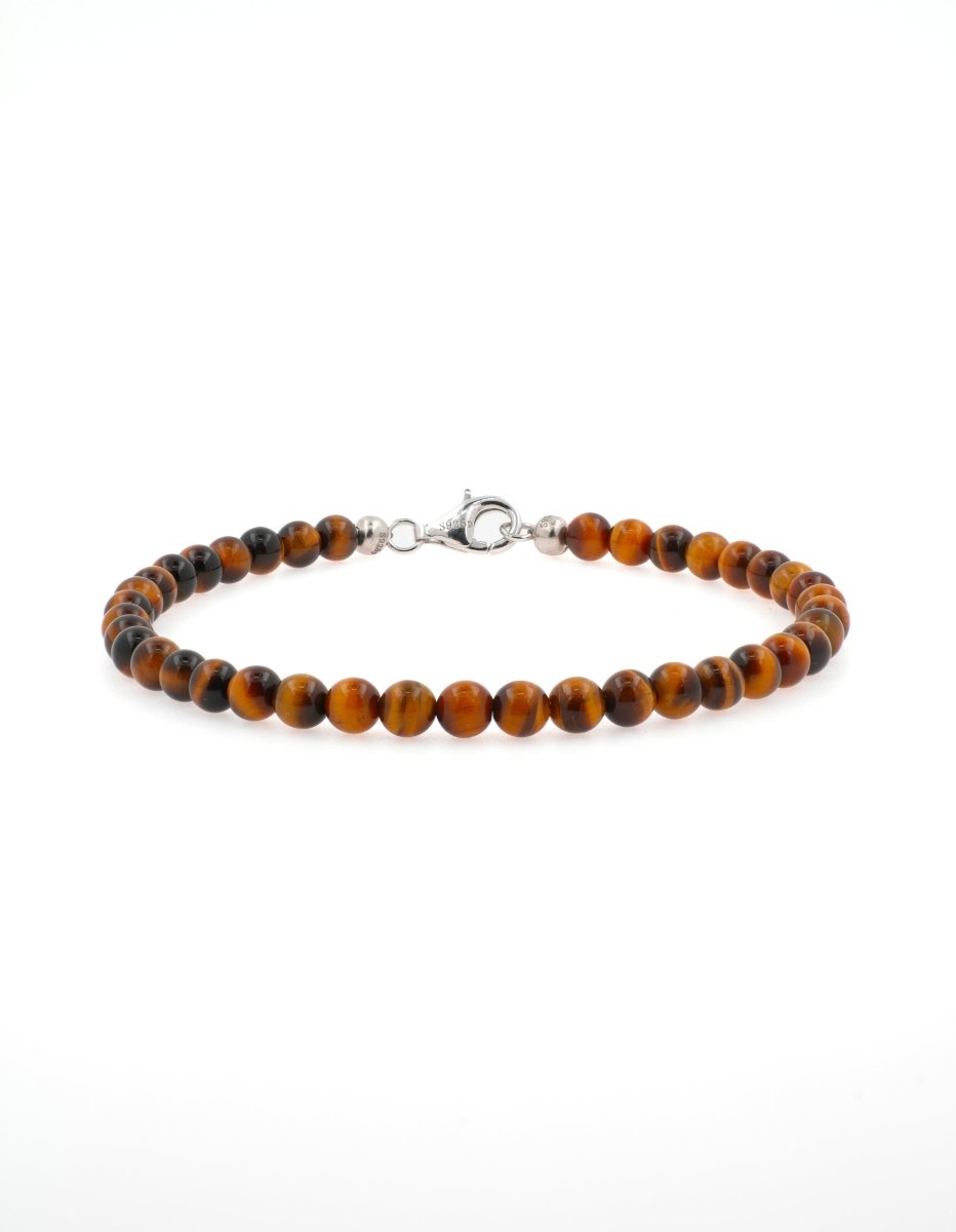 BEAMMORE Tiger’s Eye Beaded Bracelet – Beaded Gemstone Jewelry